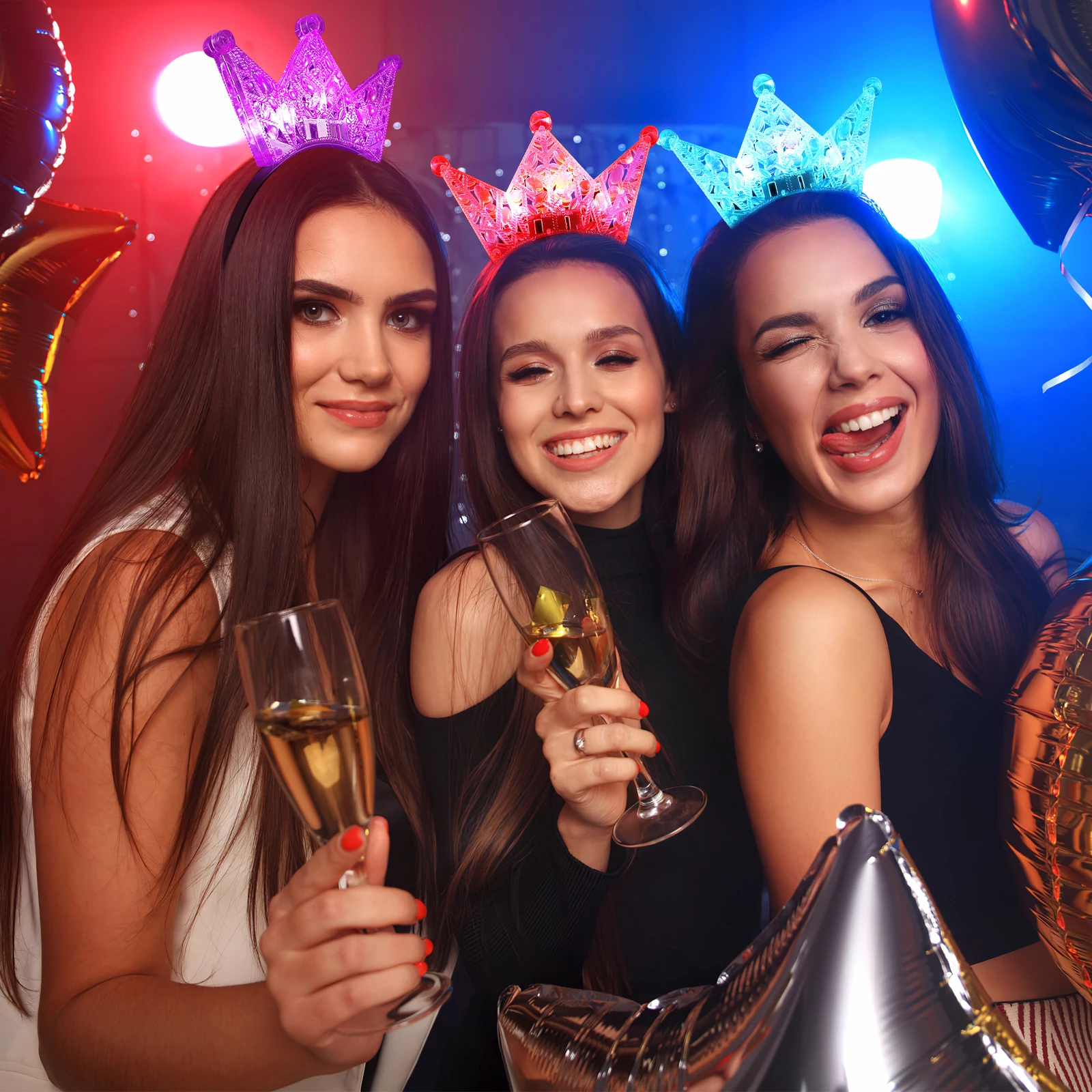 

5 pcs Glow LED Headband Luminous Glow Crown Headdress Birthday Party Accessories Hair Styling Led Headband Tools