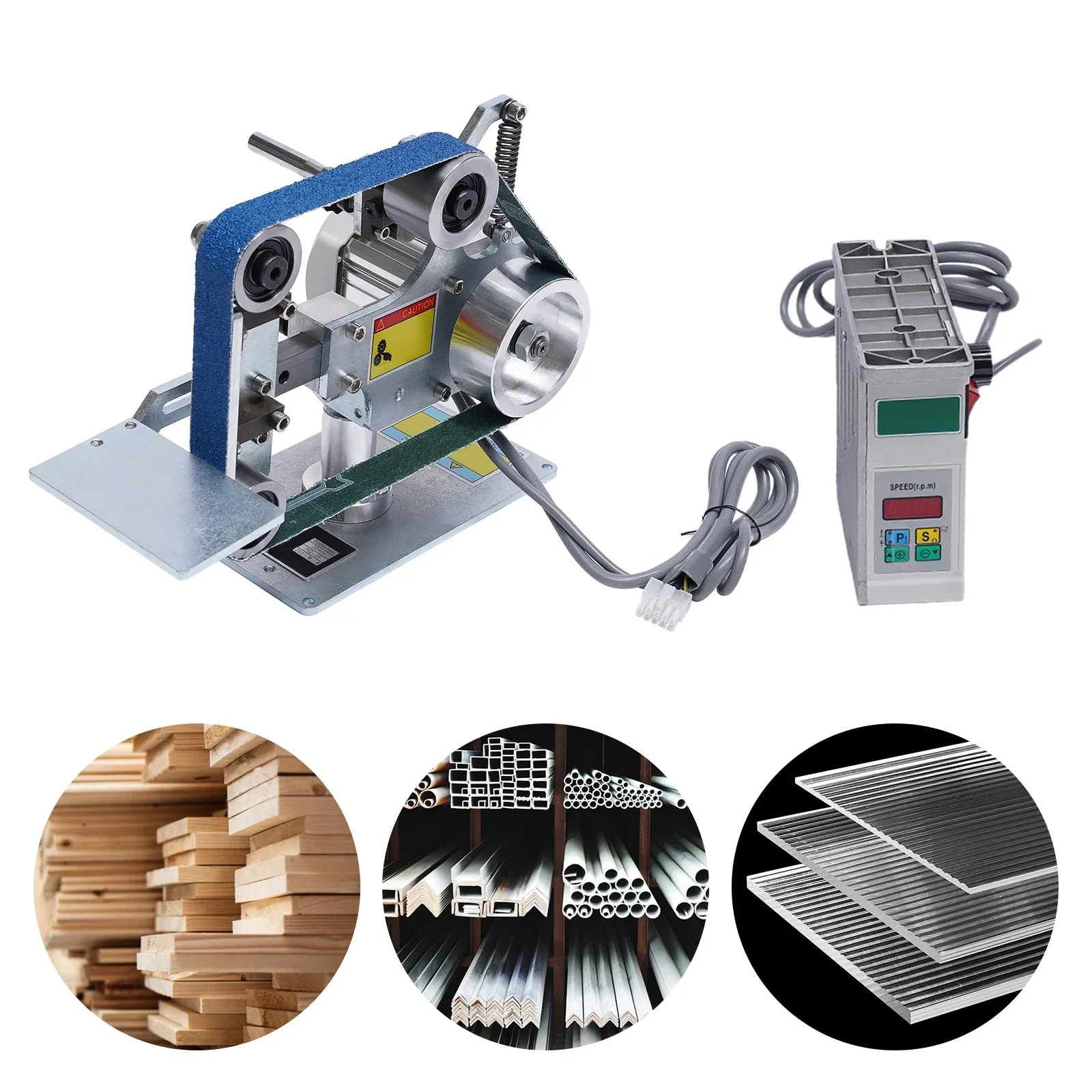 Multi-function Desktop Belt Machine with Brushless Motor 762x25MM Belt Sander  Sharpener Polishing Grinding Machine