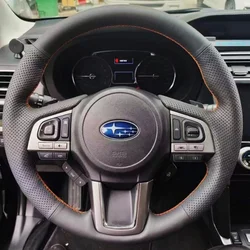 Custom Car Steering Wheel Cover Anti-Slip Microfiber Leather For Subaru Legacy XV 2015-2017 Outback 2014-2017 Forester 2015