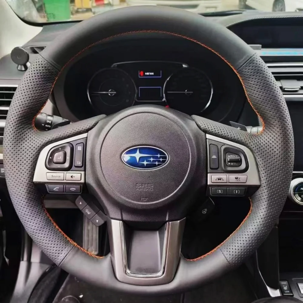 Custom Car Steering Wheel Cover Anti-Slip Microfiber Leather For Subaru Legacy XV 2015-2017 Outback 2014-2017 Forester 2015