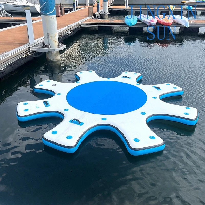 Inflatable water surfboard floating table yoga mat multi-person standing pulp board fixed platform yacht docking dock
