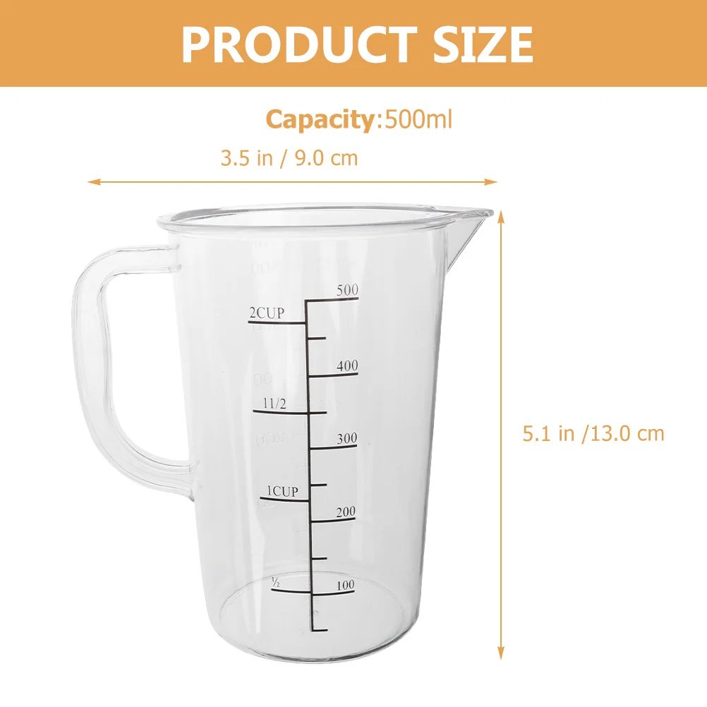 

2Pcs Measuring Cup Set Clear Large Capacity Liquid Kitchen Scaled Holder Coffee Milk Tea Baking Accessory