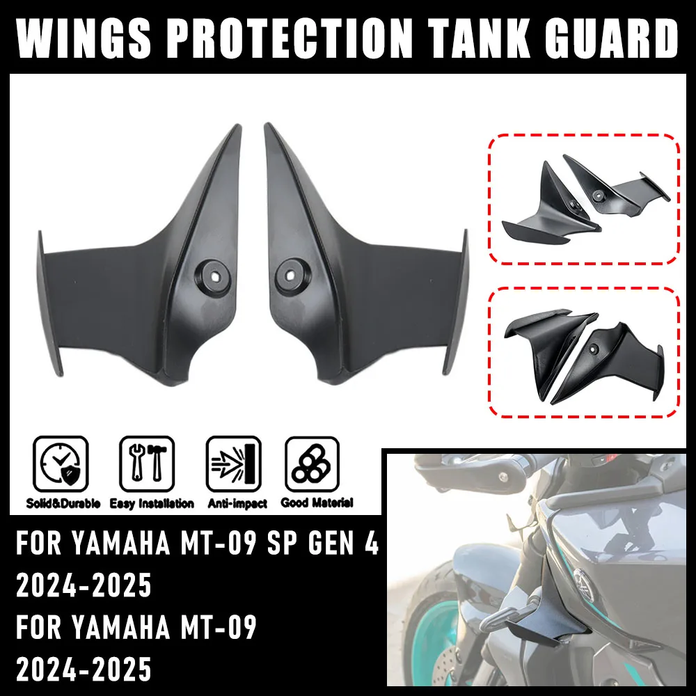 

Wings Protection Tank Guard Suitable For YAMAHA MT 09 MT09 SP Gen 4 2024+ Motorcycle Accessories Fuel Tank Side Wings Spoiler