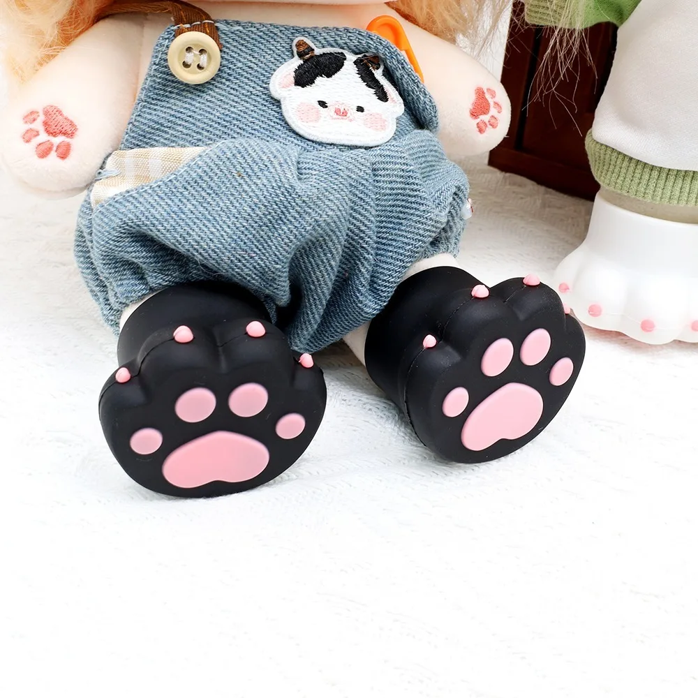 Cartoon Cat Claw Doll Shoes 20cm Cotton Doll Multi color Labubu Shoes Soft Rubber Mini Doll Accessories Children Toys