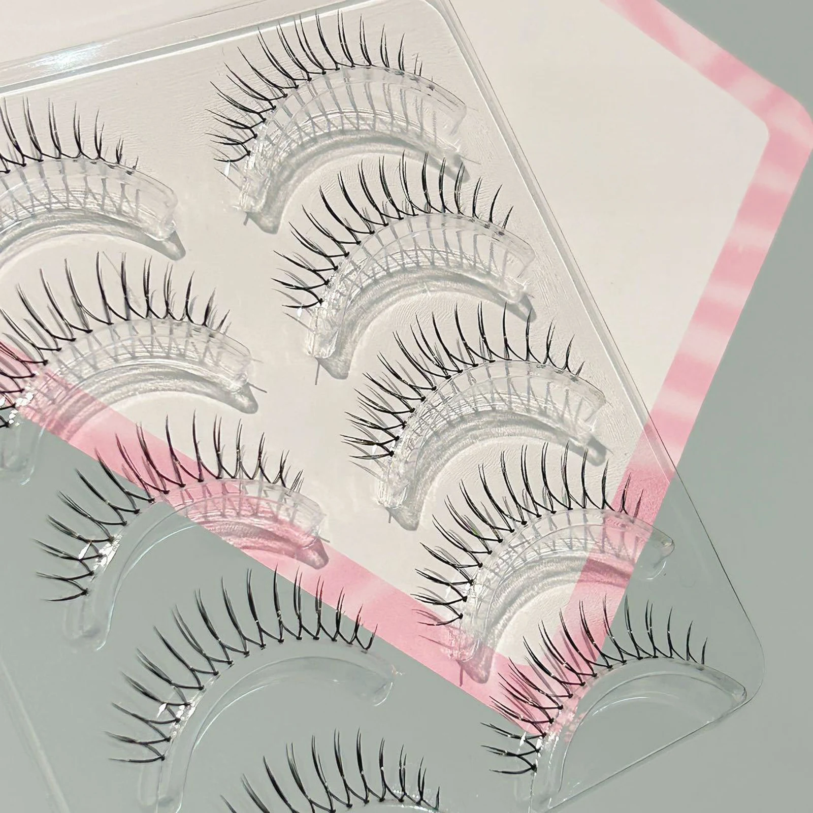 5 ペア U 字型つけまつげ目に見えない釣り糸韓国スタイルナチュラルうっすらとしたまつげエクステンションガールズパーティーデイリーメイク