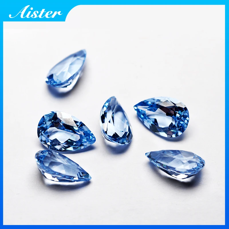 

Аквамарин-спинель в форме груши, свободный драгоценный камень, бриллиант для изготовления ювелирных изделий