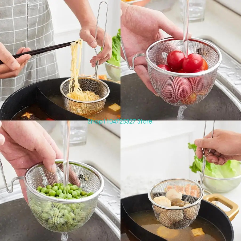D8KF Effective Sieve Strainer Basket Stainless Steel for Home Cooks and Cooking