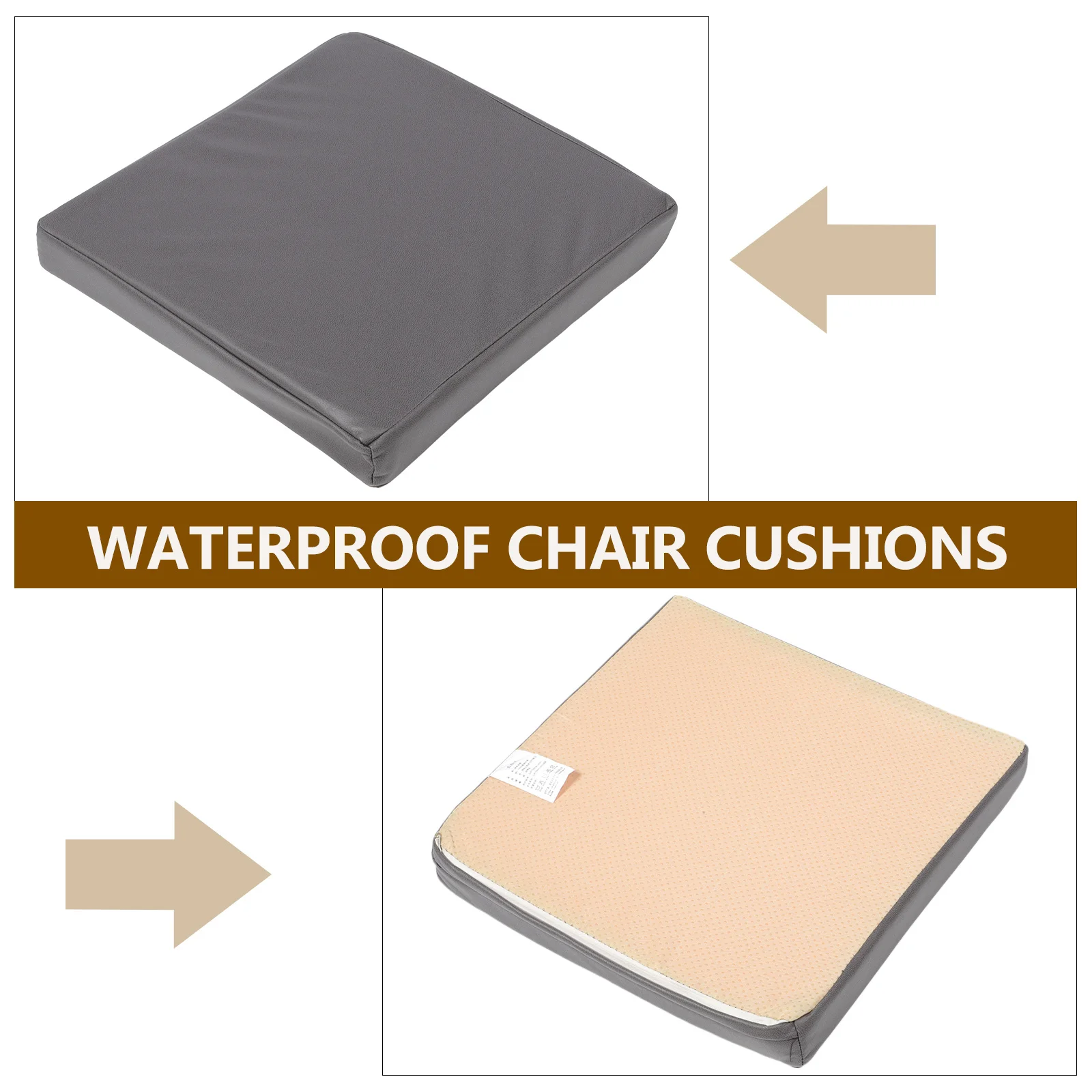 

Waterproof Chair Cushion 14X14 Inch Outdoor Indoor Garden Patio Seat Pad For Office School Car Furniture Square Cushions