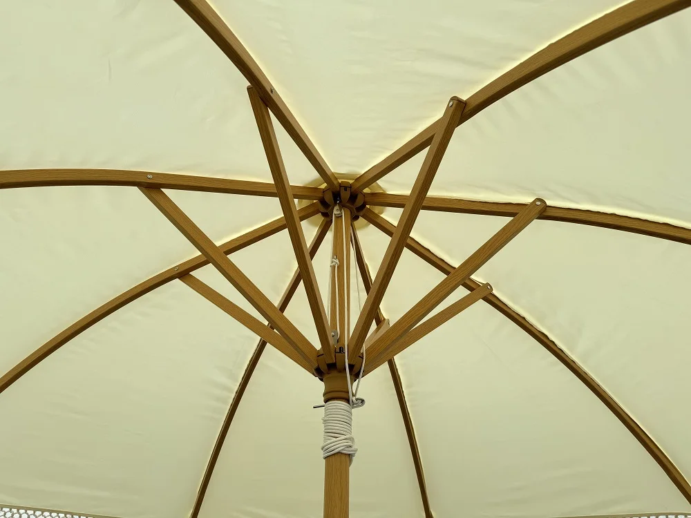 Customizable Modern Outdoor Semi-Circular Pagoda Umbrella Tassel Aluminum Frame Sunshade Garden Beach Restaurant Park Hotel Use