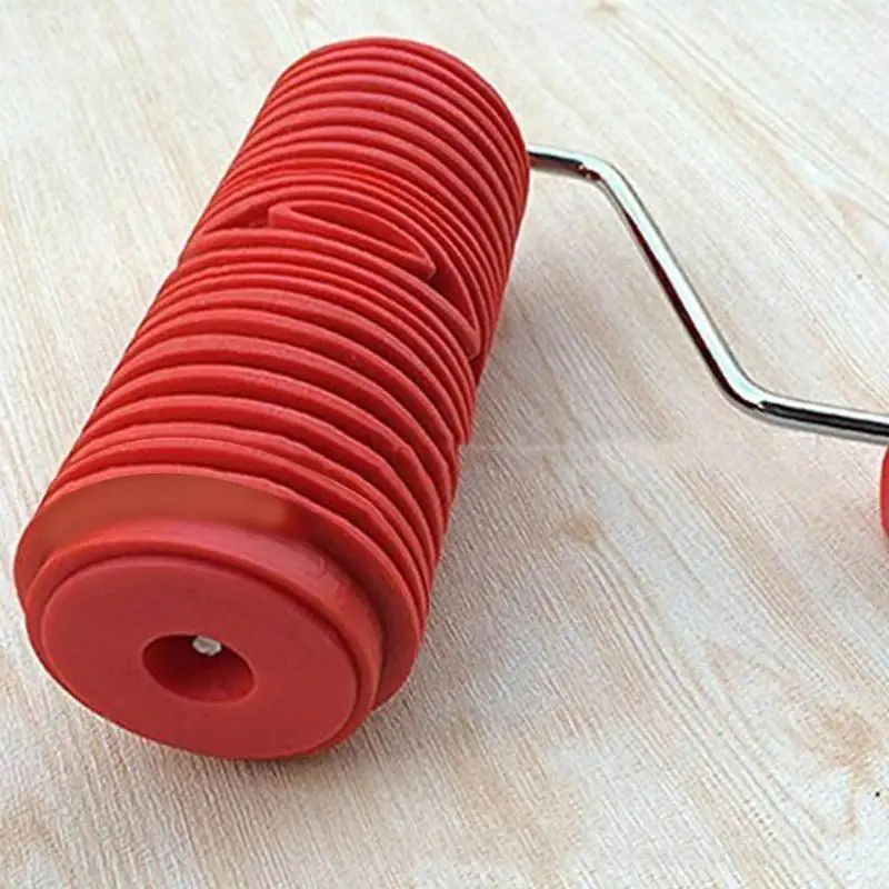 Rubber Graining Knurling Tool Pattern Roller Paint Brush with Handle DIY Simulation Wallpaper Supplies