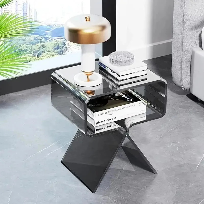 Acrylic Side Table End Table for Living Room Small Mini Coffee Table Nightstands for Bedroom