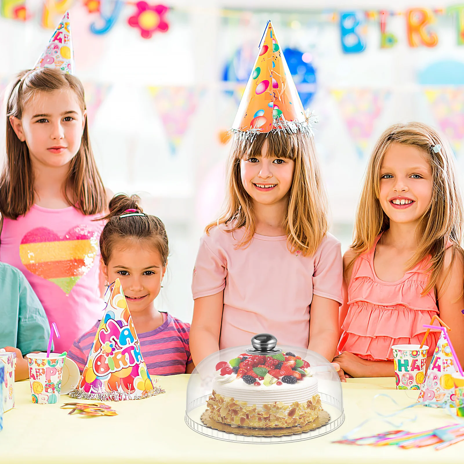 

1Pcs Transparent Plastic Cake Cover Food Dome Protective Cover for Birthday Party Banquet Snack Display Practical Cake Dome