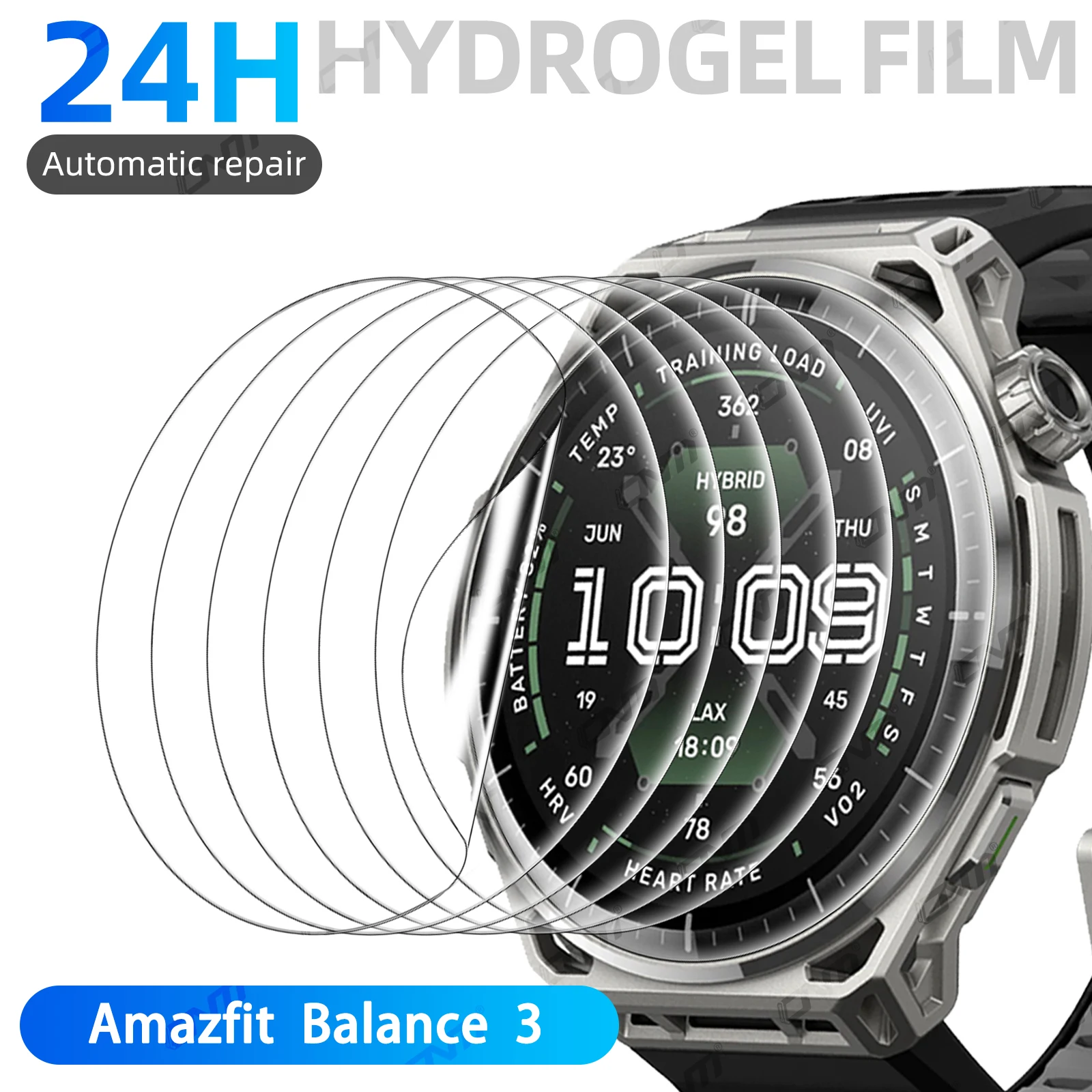Hydrogel Film for Amazfit Balance 3  Screen Protector Anti-scratch, HD Full Coverage Protective Film Accessories (Not Glass)