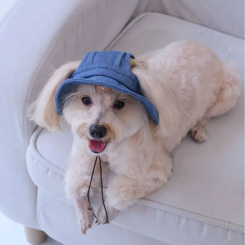 

Solid Color Pet Summer Hat Sun Protection Outdoor Camping Soft Adjustable Breathable Hat for Cats Dogs