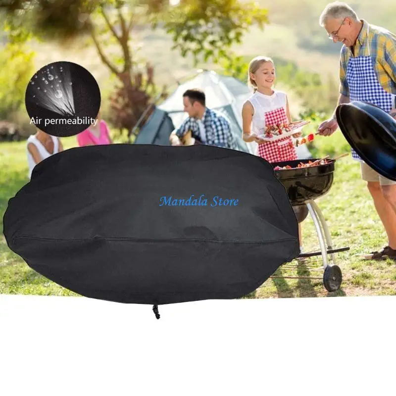 

U2JC Outdoor Barbecue Cover Waterproof Oven Protective Cover BBQ Grill Cover with Drawstring Supplies Cooking Supplies