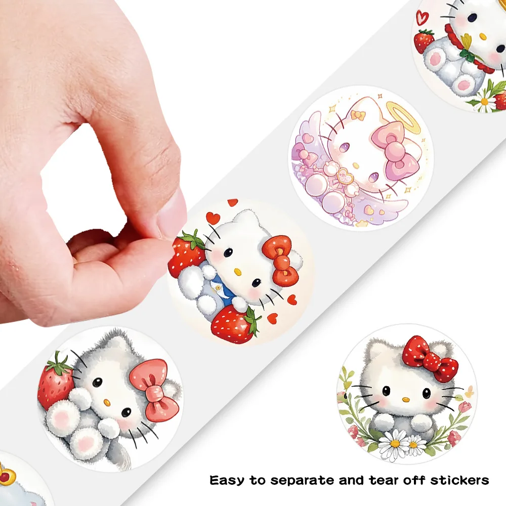 500/1000 Blatt niedliche Cartoon-KT-Katze-Aufkleber für Tagebuch, Gepäck, Auto, Scrapbooking, Geschenk, Belohnungen, Siegeletiketten, dekorative Aufkleber