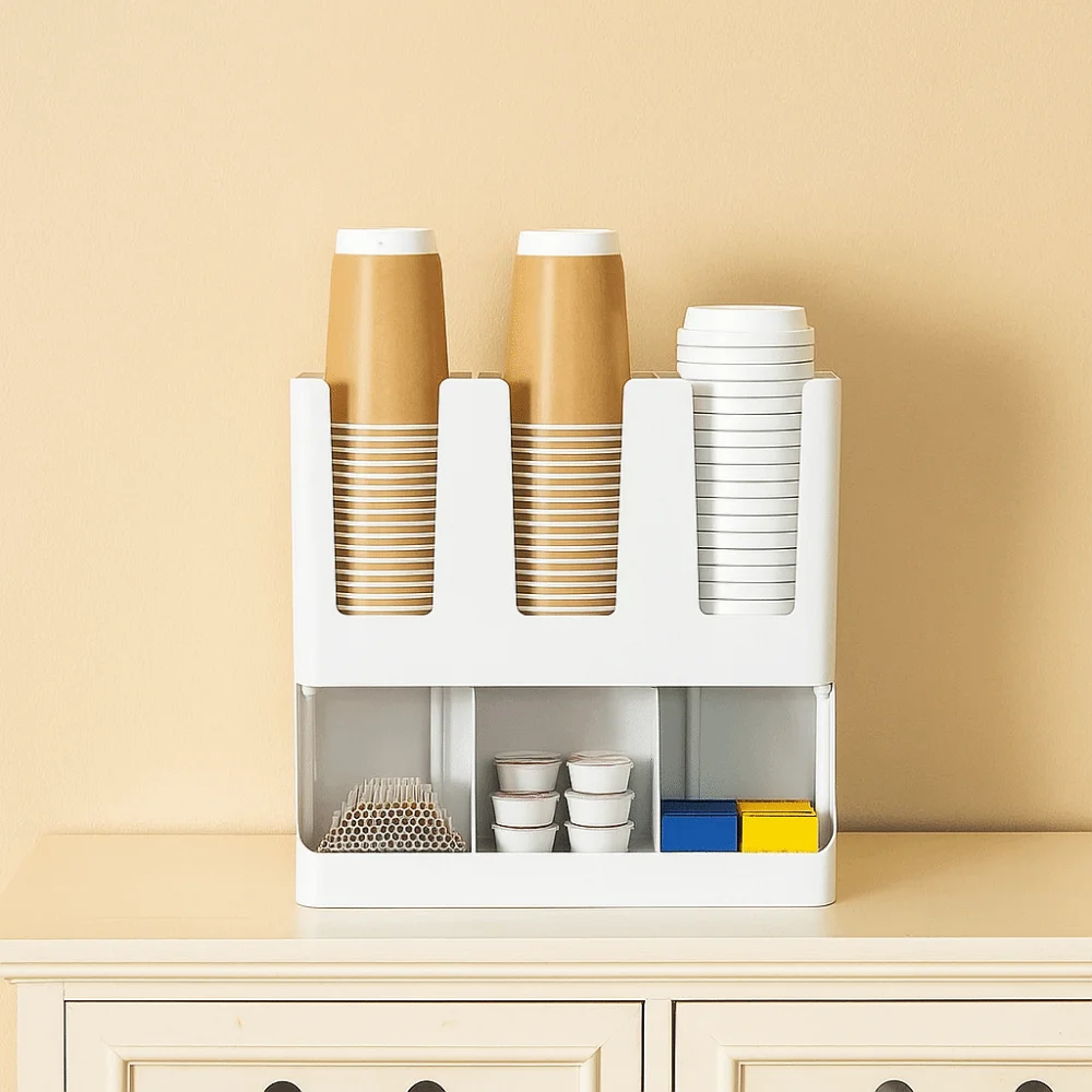 

Plastic Disposable Paper Cup Holder Wall Mounted Space Saving Paper Cup Dispenser Large Capacity Drink Cup Holder Hotel