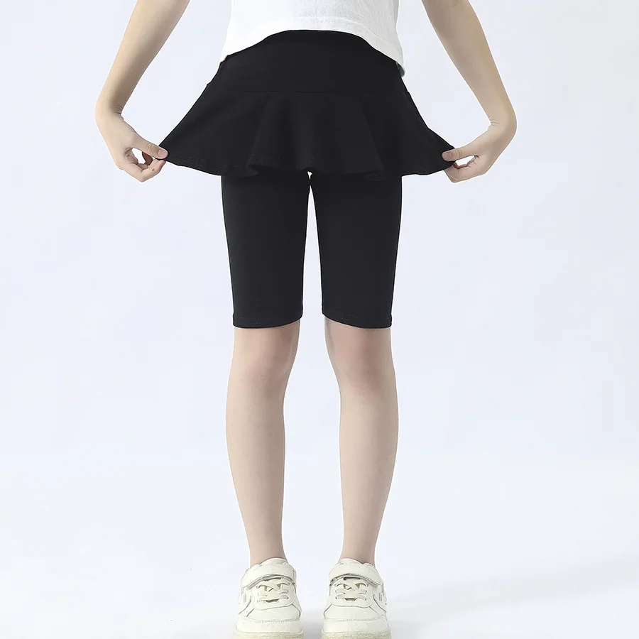Girls Cotton Ruffle Skorts Fake Two-Piece Leggings Shorts Summer Activewear 4-11Y Children's Clothing