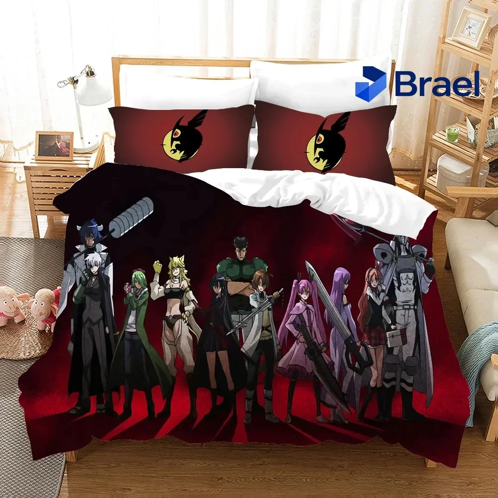 Exquisite Anime Akame ga KILL Bedding Set,Duvet Cover Comforter Bed Set Quilt Cover Pillowcase,King Queen Twin Size Boys Girls A