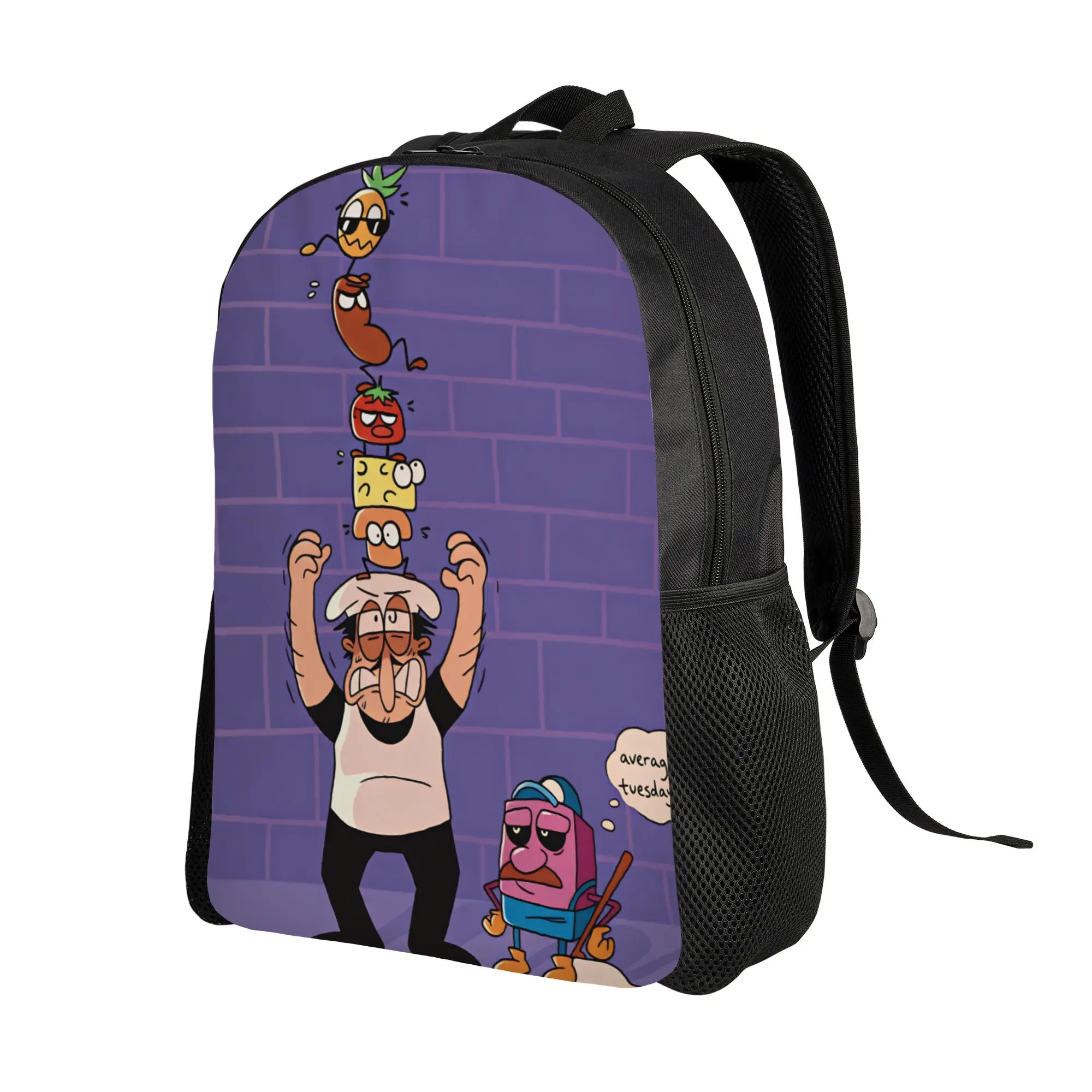 Pizza Towers Game  Backpack  University Backpacks Teen Design Soft High School Bags Casual Rucksack