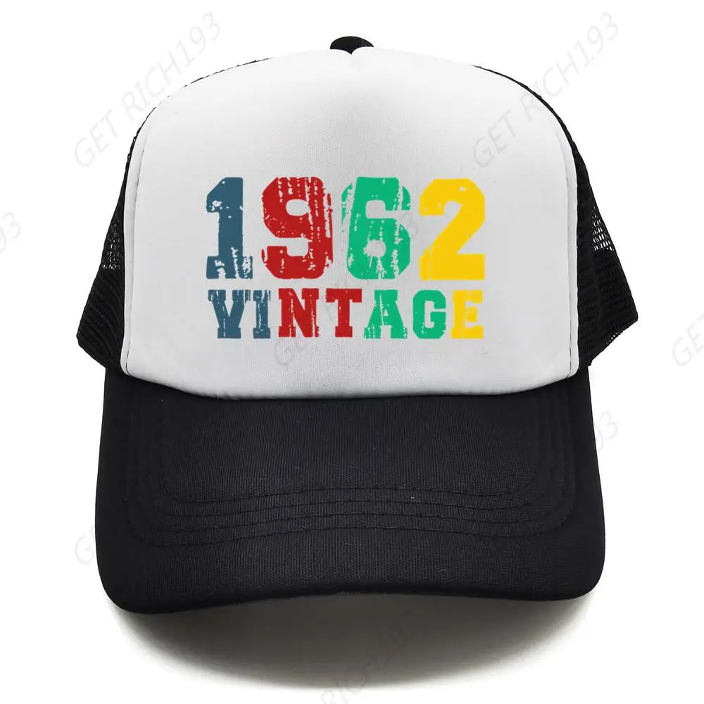 

Born In 1962 Trucker Cap Men Birthday Gift Dad Hat Baseball Cap Unisex Outdoor Mesh Net Caps