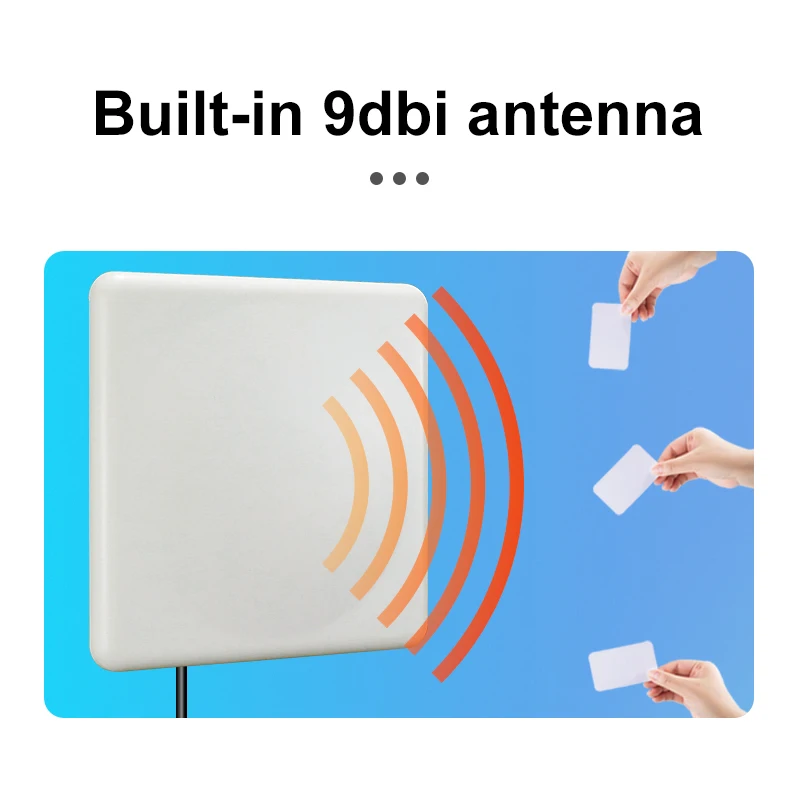 Pembaca RFID UHF Terintegrasi Jarak Jauh 9dbi 10m Jarak Baca, Pembaca RFID Terintegrasi RS232, Pengontrol Akses Pintu RFID