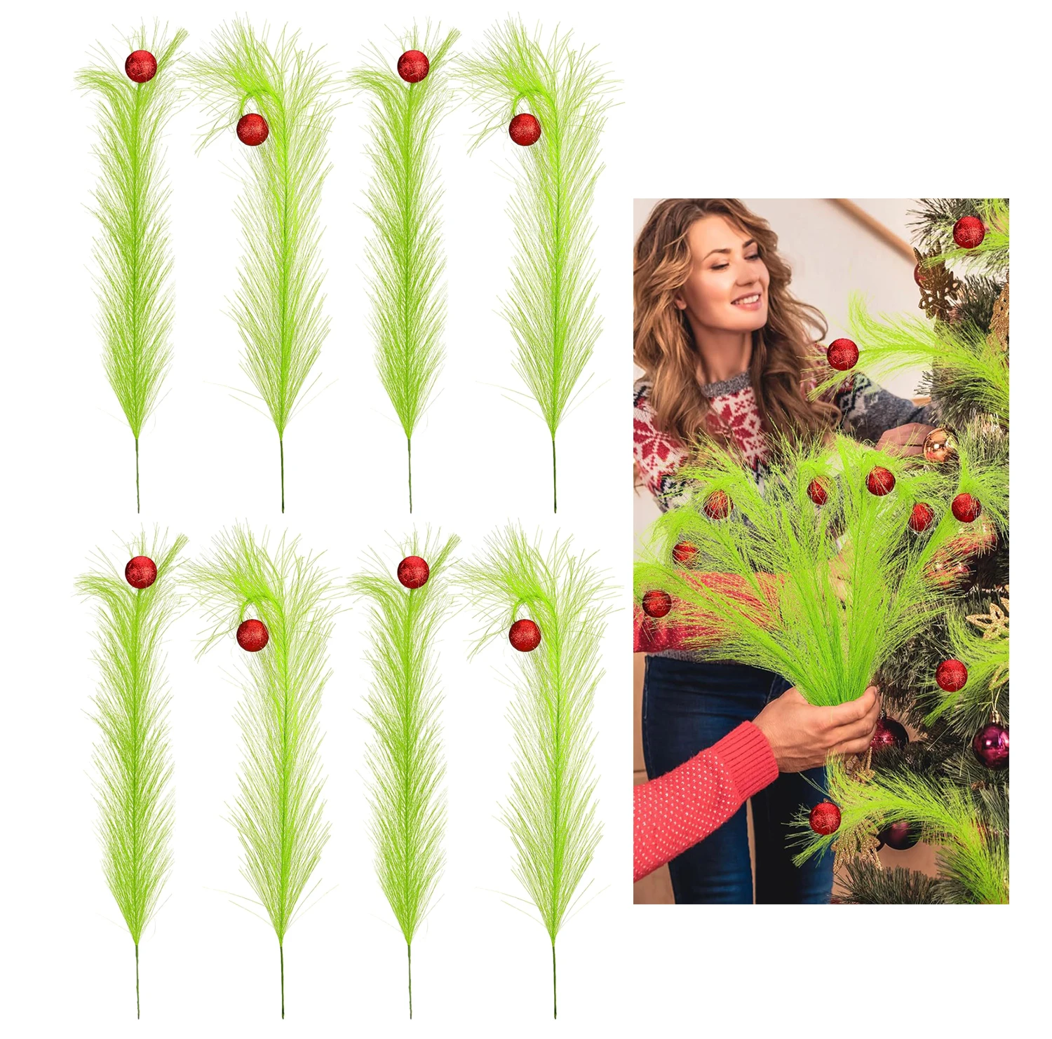 8 قطعة شجرة عيد الميلاد توبر قزم الزينة بريق التوت ينبع كرات حمراء انحناء الحرفية لعيد الميلاد حفلة المنزل مكتب تزيين في العطلة #6