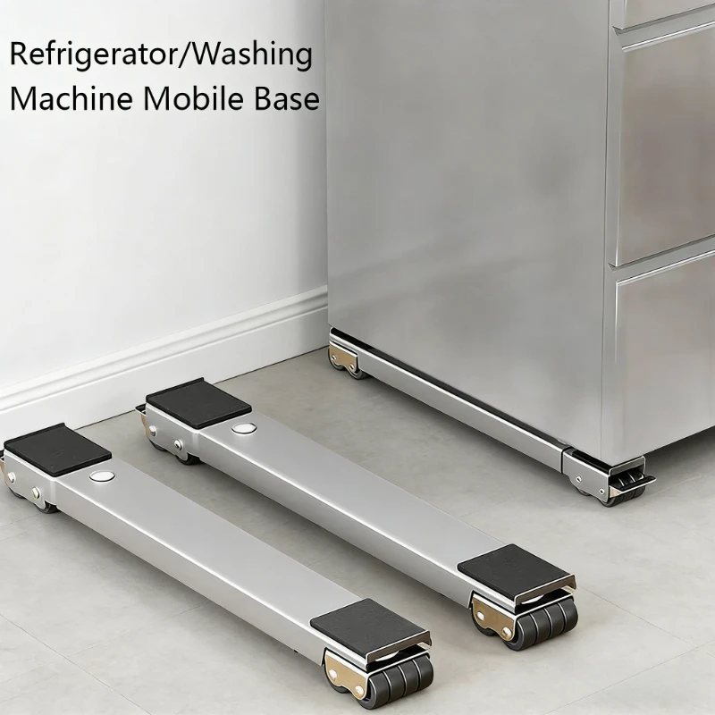 2Pcs Heavy Duty Adjustable Appliance Washer Dryer Washing Machine Furniture Stand Base with Rollers Sliders Dolly Pedestal Mover