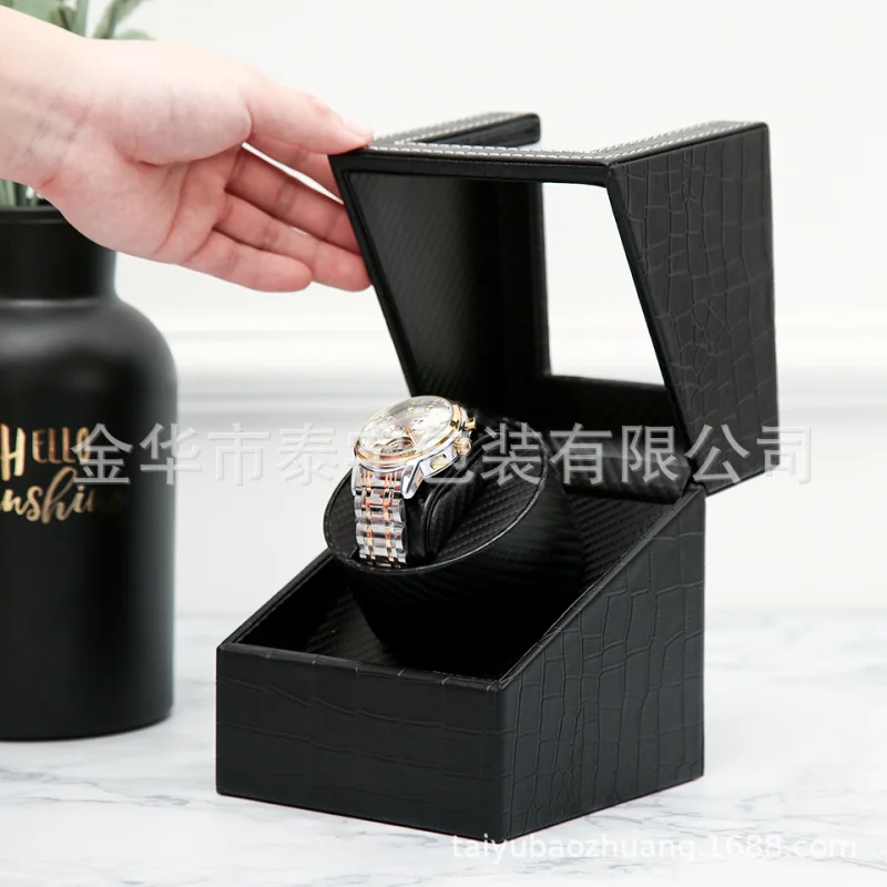 1 Slot Classic Single Watch Winder For Automatic Watches Auto Watch Winder Box With Quiet Motor Leather Watch Rotator AC Adapter