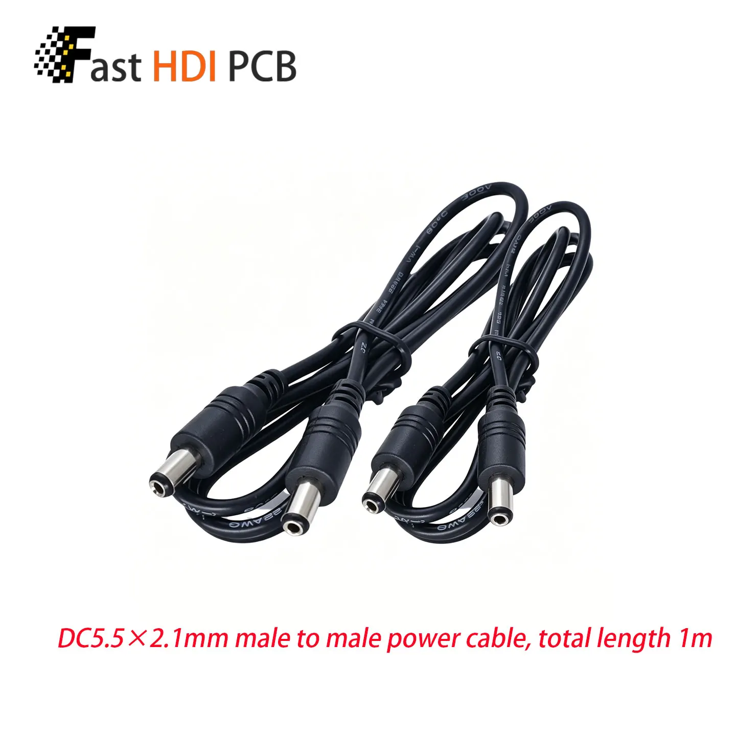 DC 5.5x2.1mm Male to Male Power Extension Cable 1 Meter 2A for CCTV Camera Router LED Strip – Double Male Barrel Jack Connector