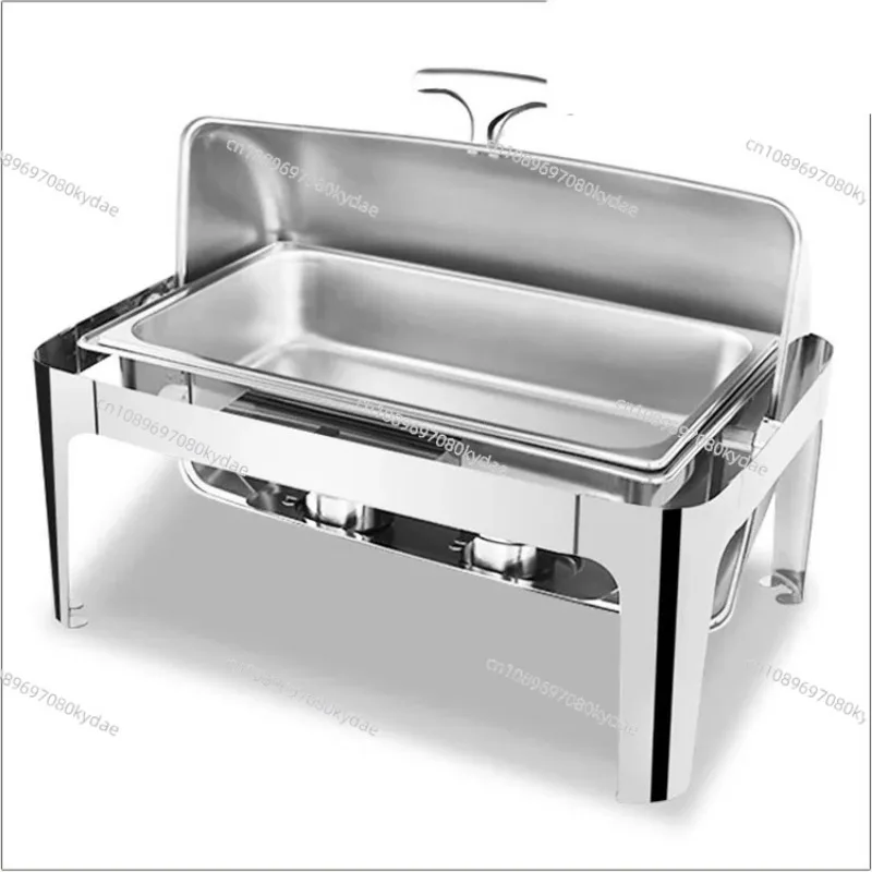 Restaurant Supplies Chafing Dish Food Warmer 9.0L Silver and Gold Stainless Steel Catering Buffet Rectangular Chafing Dish