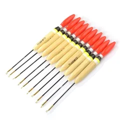 NGB 10PCS Winter Fishing Float Barguzinsky Fir 3g 4g Ice Fishing Bobber Short Vertical Buoy Fishing Accessories