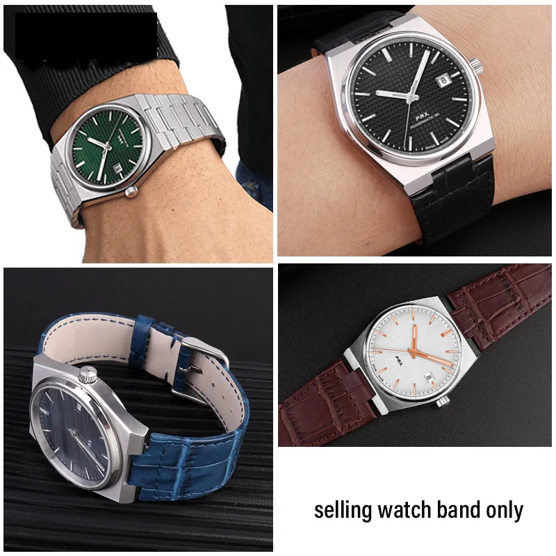 Cowhide watch strap For 1853 Tissot PRX Super player T137.407/137.410 Series watchband Men Stainless steel Wristband Bracelet