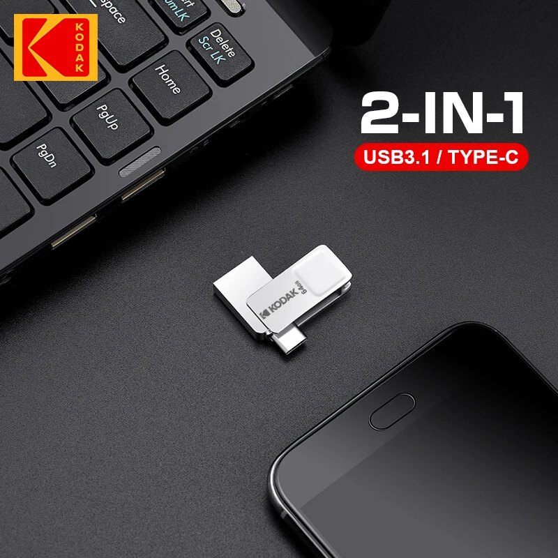 KODAK USB3.1 K223C 64 GB Typ C Metall-USB-Flash-Laufwerk CAU-Disk USB3.1 Flash-Laufwerk Memory Stick