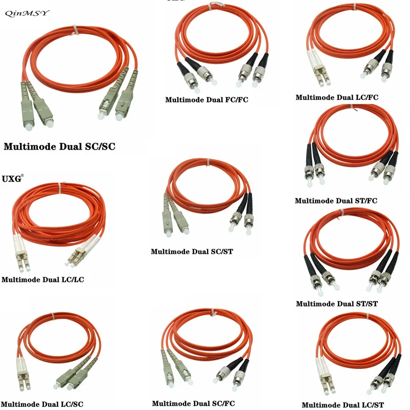 デュアルコア光ファイバージャンパーケーブル、lcからscからfcからdouble stキャリア、グレードギガビット、1m-50m、60m
