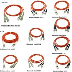 Multimode Dual LC TO SC TO FC TO Double ST Carrier Grade Gigabit Multimode Dual Core Optical Fiber Jumper Cable Cord 1m-50m 60m