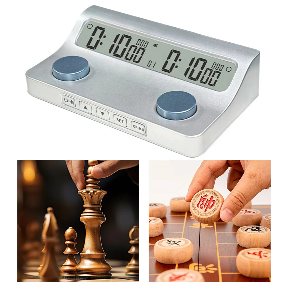 

Go Chess Clock Timer 17x10cm Chess Game Referee Clock Hour Meter Board Game Competition Stopwatch Upgrade Voice Version