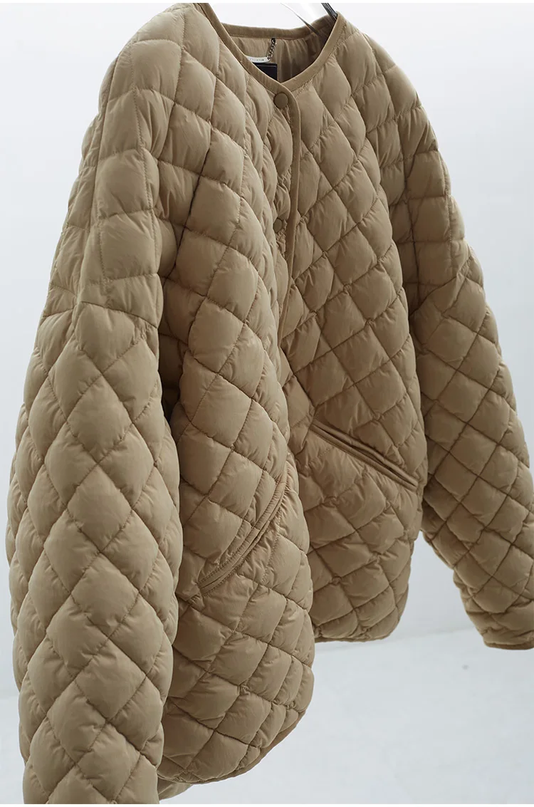 Large-Scale Turtle Back Style 90% White Duck down Lightweight Classic Quilted Pattern down Jacket 2025 Autumn Winter New Top