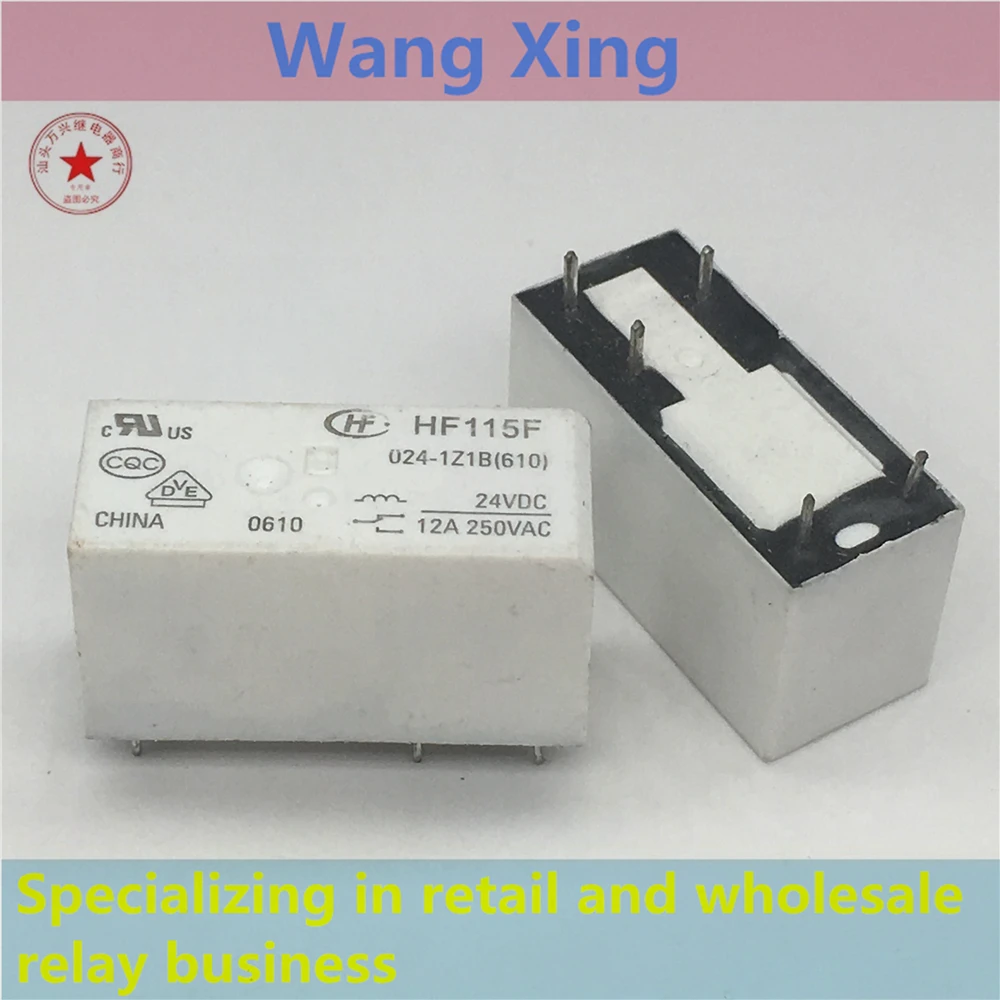 Relé eletromagnético do poder, HF115F, 024-1Z1B(610), 5 pinos