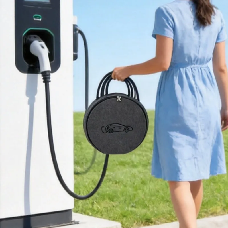 Auto New Energy Vehicle Charging Storage Bag Portable Handbag For EV Charging Gun And Charger Cable Neat Organization