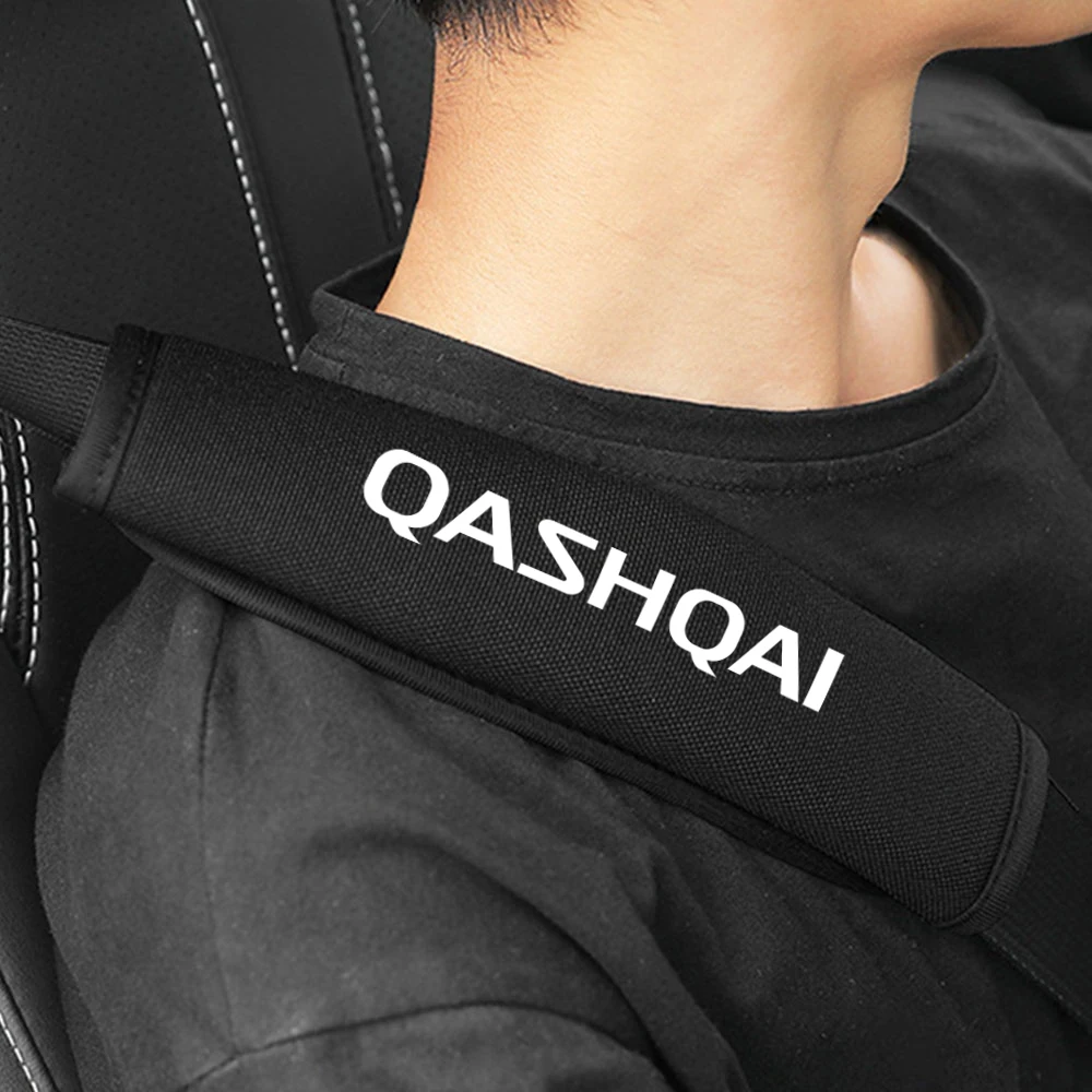 2PCs Car Seat Belt Cover Shoulder Pad Protect Mat For Nissan Qashqai J10 J11 2011 2008 2018 2019 Auto Interior Accessories