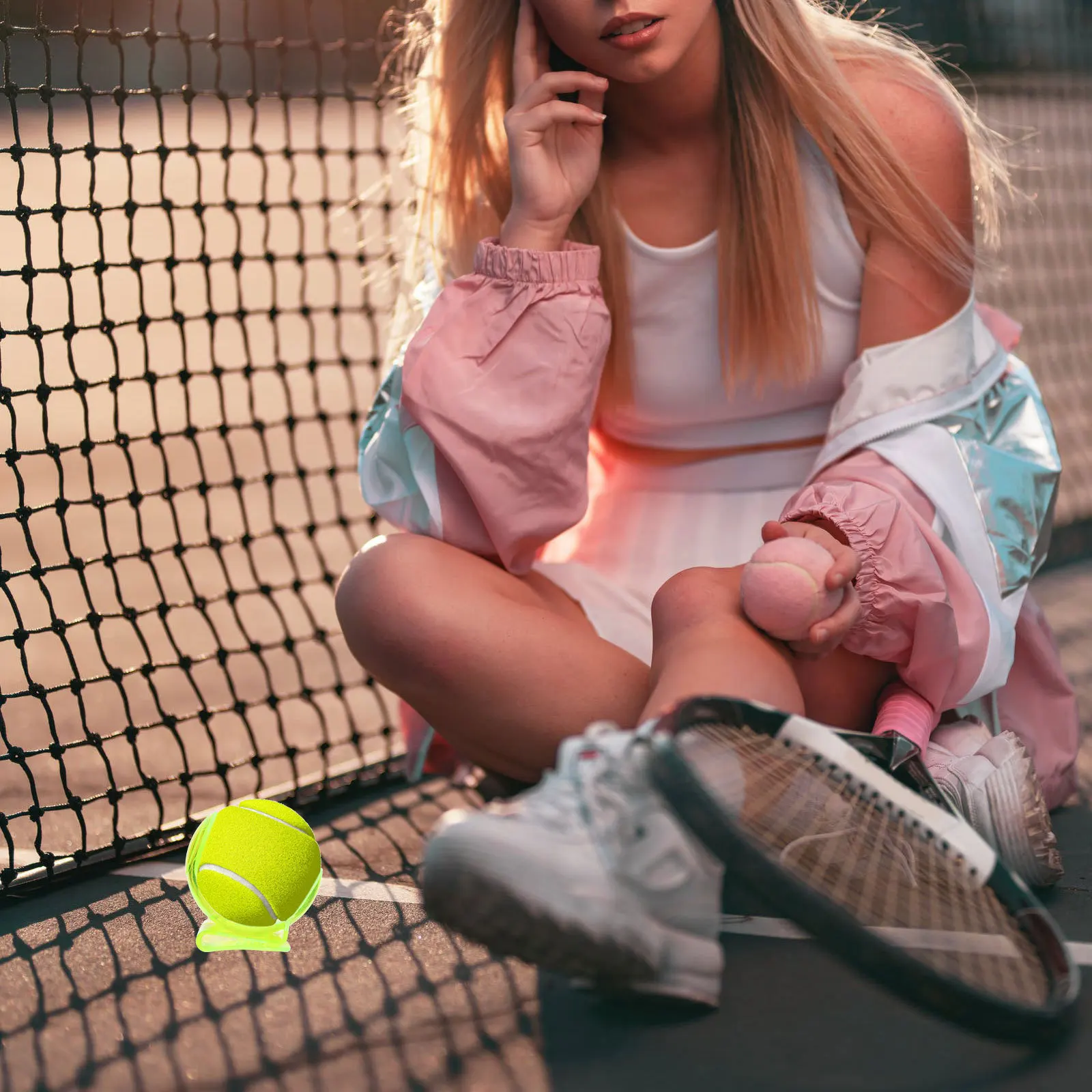 

Tennis Ball Holder Compact Abs Waist Clip Portable Training Storage Durable Clear Bracket Professional Tennis Accessory