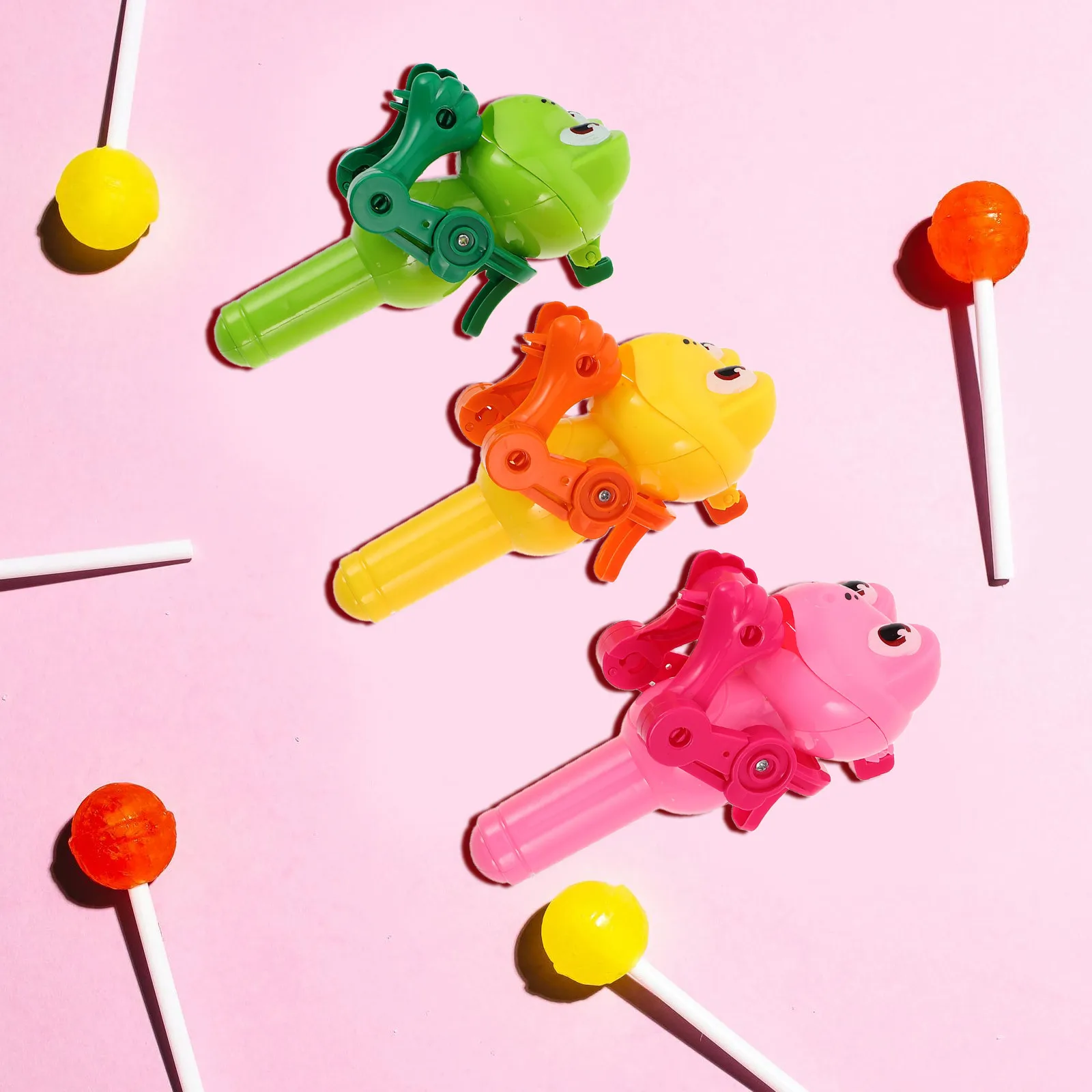 

3Pcs Creative Frog Artifact Lollipop Storage Machine Candy Dispenser for Toddlers Kids Party Favors Holiday Gift Idea