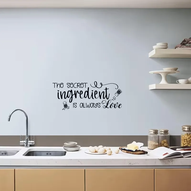 1pc of Kitchen Heartwarming Slogan Wall Sticker: Love Injects Soul into Food, Warm and Atmospheric, Conveying the Beautiful Conc