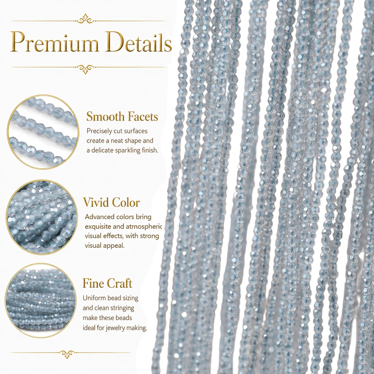 2mm 180-540Pcs Light Blue-Gray - đánh giá và giá Glass Seed Beads 2Mm Jewelry Making