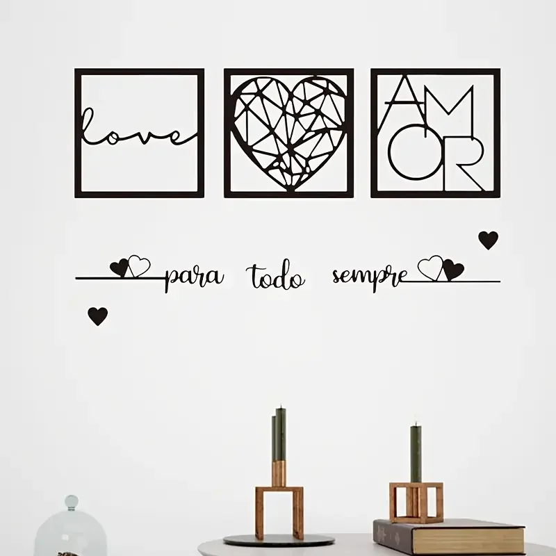 Valentine's Day Abstract Art Wall Decal, Self-Adhesive PVC Sticker for Hotel, B&B, Office, Restaurant, Living Room, Bedroom Deco