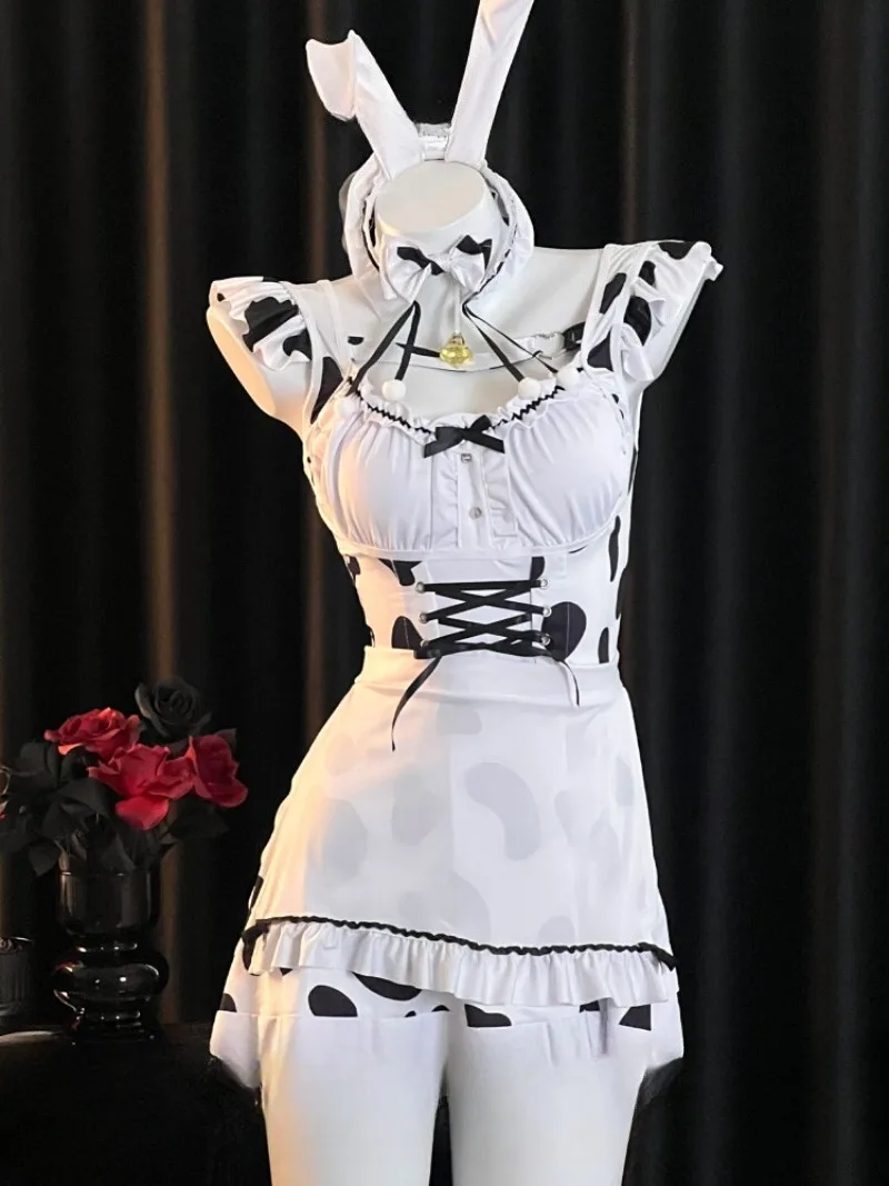 

Cute Animal Print Lace Home Nightdress for Women,Adjustable Backless Strap Design,Comfortable Soft Fabric,Mini Skirt Sleepwear