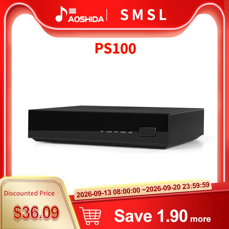 SMSL PS100 wielofunkcyjny konwerter Audio HDMI ES9023 ARC DAC Chip konwerter Audio wysokiej jakości System zasilania do...