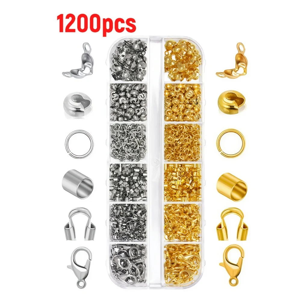 1203 Teile/Set, 1 Werkzeugset für die Schmuckherstellung, DIY Perlen-Draht-Armband, Halskette, Schlüsselanhänger-Zubehör für die Schmuckherstellung – Detail 4