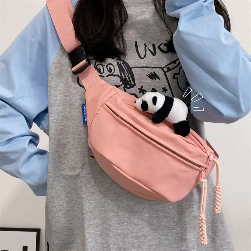 Summer Bag Crossbody Waist Bag Minority All-Match Sports Chest Bag Trendy Women's Small Bag Fashion Student Canvas Bag Dumpling